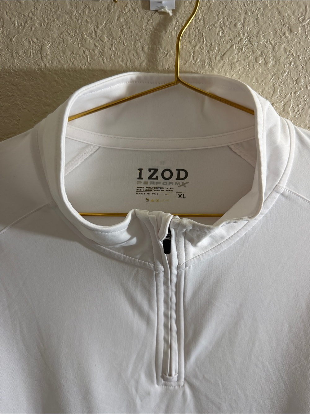 Izod White Half-Zip Athletic Pullover